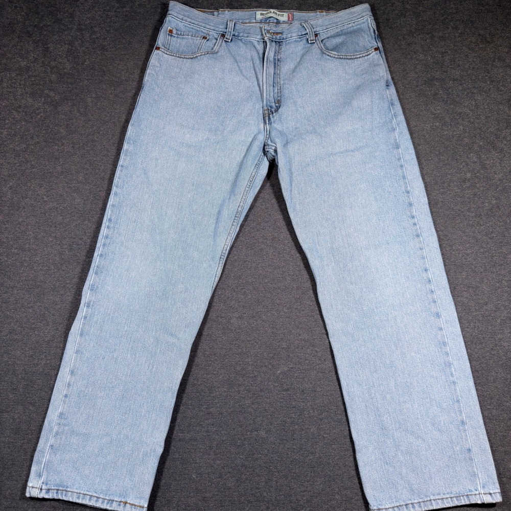 Y2K Levi's 505 Regular Fit Jeans Men 36x30 Light Wash Blue Denim Straight Leg